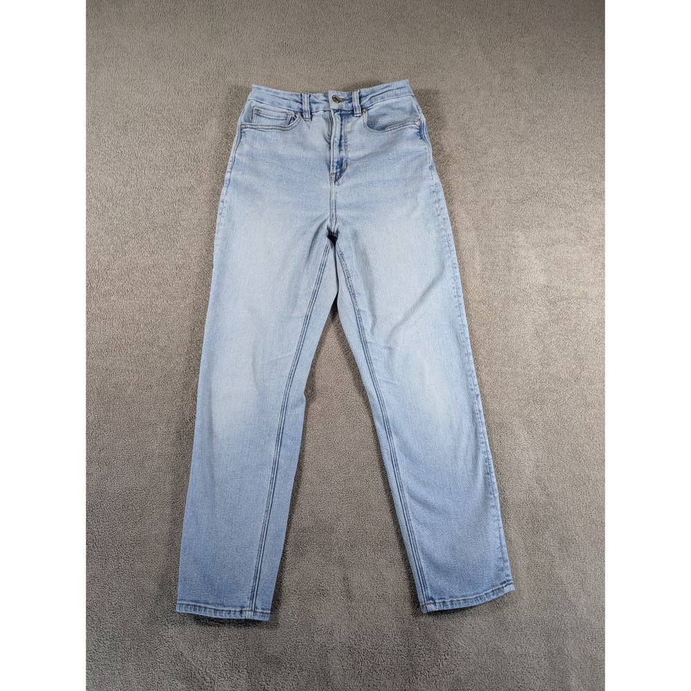 American Eagle Outfitters Jeans Womens 2 Blue‎ Straight Cotton Stretch High Rise
